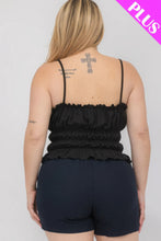 Load image into Gallery viewer, Plus Size Tiered Shirred Body Crop Top