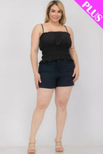 Load image into Gallery viewer, Plus Size Tiered Shirred Body Crop Top