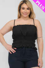 Load image into Gallery viewer, Plus Size Tiered Shirred Body Crop Top