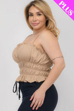 Load image into Gallery viewer, Plus Size Tiered Shirred Body Crop Top