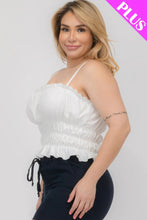 Load image into Gallery viewer, Plus Size Tiered Shirred Body Crop Top