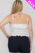 Load image into Gallery viewer, Plus Size Tiered Shirred Body Crop Top