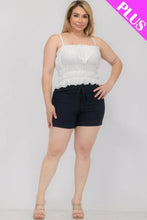 Load image into Gallery viewer, Plus Size Tiered Shirred Body Crop Top