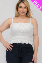 Load image into Gallery viewer, Plus Size Tiered Shirred Body Crop Top