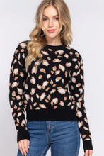 Load image into Gallery viewer, Long Slv Animal Jacquard Sweater