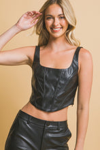 Load image into Gallery viewer, Faux leather corsetry
