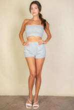 Load image into Gallery viewer, Simple Solid Color Tube Top And Shorts Two Piece Set