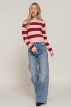 Load image into Gallery viewer, Long Slv Crew Neck Stripe Sweater