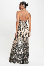 Load image into Gallery viewer, Spaghetti Strap Art Deco Sequins Maxi Dress
