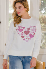 Load image into Gallery viewer, Hearts Hotfix Rhinestone Oversized Pullover