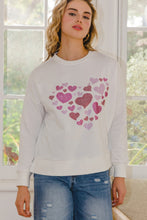 Load image into Gallery viewer, Hearts Hotfix Rhinestone Oversized Pullover