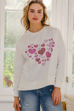 Load image into Gallery viewer, Hearts Hotfix Rhinestone Oversized Pullover