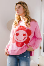 Load image into Gallery viewer, Smiley Flower Oversized Pullover