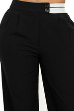 Load image into Gallery viewer, High-rise wide elastic contrast waist pants