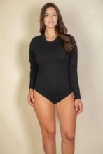 Load image into Gallery viewer, Plus solid long sleeve round neck bodysuit