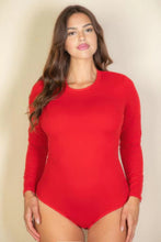 Load image into Gallery viewer, Plus solid long sleeve round neck bodysuit