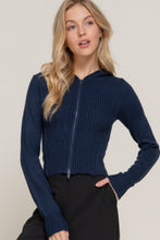 Load image into Gallery viewer, 2-way zip closure sweater hoodie cardigan