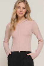 Load image into Gallery viewer, 2-way zip closure sweater hoodie cardigan