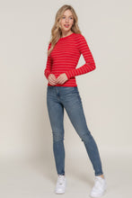 Load image into Gallery viewer, Long slv crew neck stripe sweater