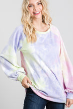 Load image into Gallery viewer, Tie-dye Puff Long Sleeve Top