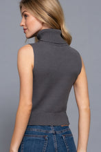 Load image into Gallery viewer, Sleeveless Turtle Neck Sweater Top