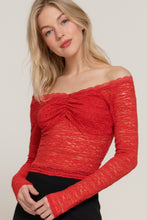 Load image into Gallery viewer, Off The Shoulder Stretch Lace Top