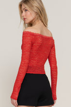Load image into Gallery viewer, Off The Shoulder Stretch Lace Top