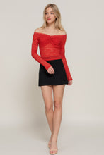 Load image into Gallery viewer, Off The Shoulder Stretch Lace Top