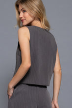 Load image into Gallery viewer, V-neckline Pin Stripe Woven Vest