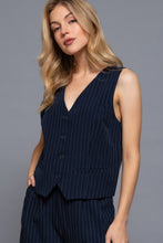Load image into Gallery viewer, V-neckline Pin Stripe Woven Vest