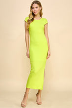 Load image into Gallery viewer, Crew Neck Cap Sleeve Rib W/ Lining Maxi Dress
