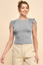Load image into Gallery viewer, Ruching Shoulder Ribbed Top