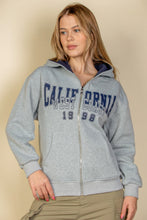 Load image into Gallery viewer, Graphic Drop Shoulder Zipper Up Hoodie