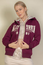 Load image into Gallery viewer, Graphic Drop Shoulder Zipper Up Hoodie