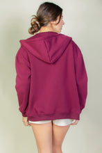 Load image into Gallery viewer, Graphic Drop Shoulder Zipper Up Hoodie