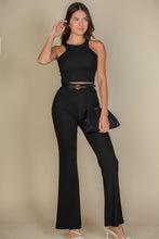 Load image into Gallery viewer, Ribbed Cropped Top And Bootcut Pants Sets