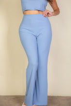Load image into Gallery viewer, Ribbed Cropped Top And Bootcut Pants Sets