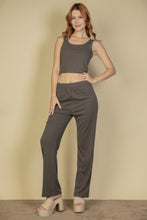 Load image into Gallery viewer, Flat Back Rib 3 Pieces Cami Top With Pants And Long Cardigan Set