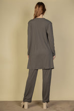 Load image into Gallery viewer, Flat Back Rib 3 Pieces Cami Top With Pants And Long Cardigan Set