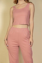 Load image into Gallery viewer, Flat Back Rib 3 Pieces Cami Top With Pants And Long Cardigan Set