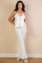 Load image into Gallery viewer, Split Front Backless Halter Top & Flare Pants Set