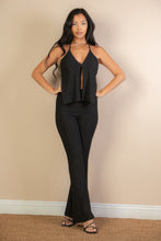 Load image into Gallery viewer, Split Front Backless Halter Top & Flare Pants Set