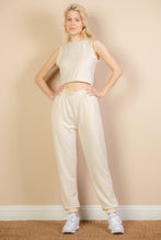 Load image into Gallery viewer, French Terry Elastic Waist Tank Top & Joggers Set