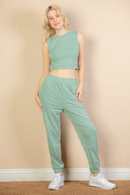 Load image into Gallery viewer, French Terry Elastic Waist Tank Top & Joggers Set