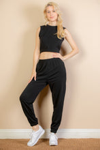 Load image into Gallery viewer, French Terry Elastic Waist Tank Top & Joggers Set