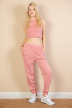 Load image into Gallery viewer, French Terry Elastic Waist Tank Top & Joggers Set