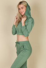 Load image into Gallery viewer, French Terry Cropped Cami With Zip-up Jacket And Joggers Set