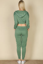 Load image into Gallery viewer, French Terry Cropped Cami With Zip-up Jacket And Joggers Set