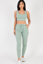 Load image into Gallery viewer, French Terry Cropped Tank Top & Joggers Set