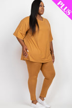 Load image into Gallery viewer, Plus Size Oversized T-shirt & Leggings Set